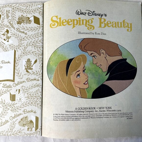 Walt Disney Sleeping Beauty Little Golden Book 1986  Childrens Story Book u - Picture 3 of 7